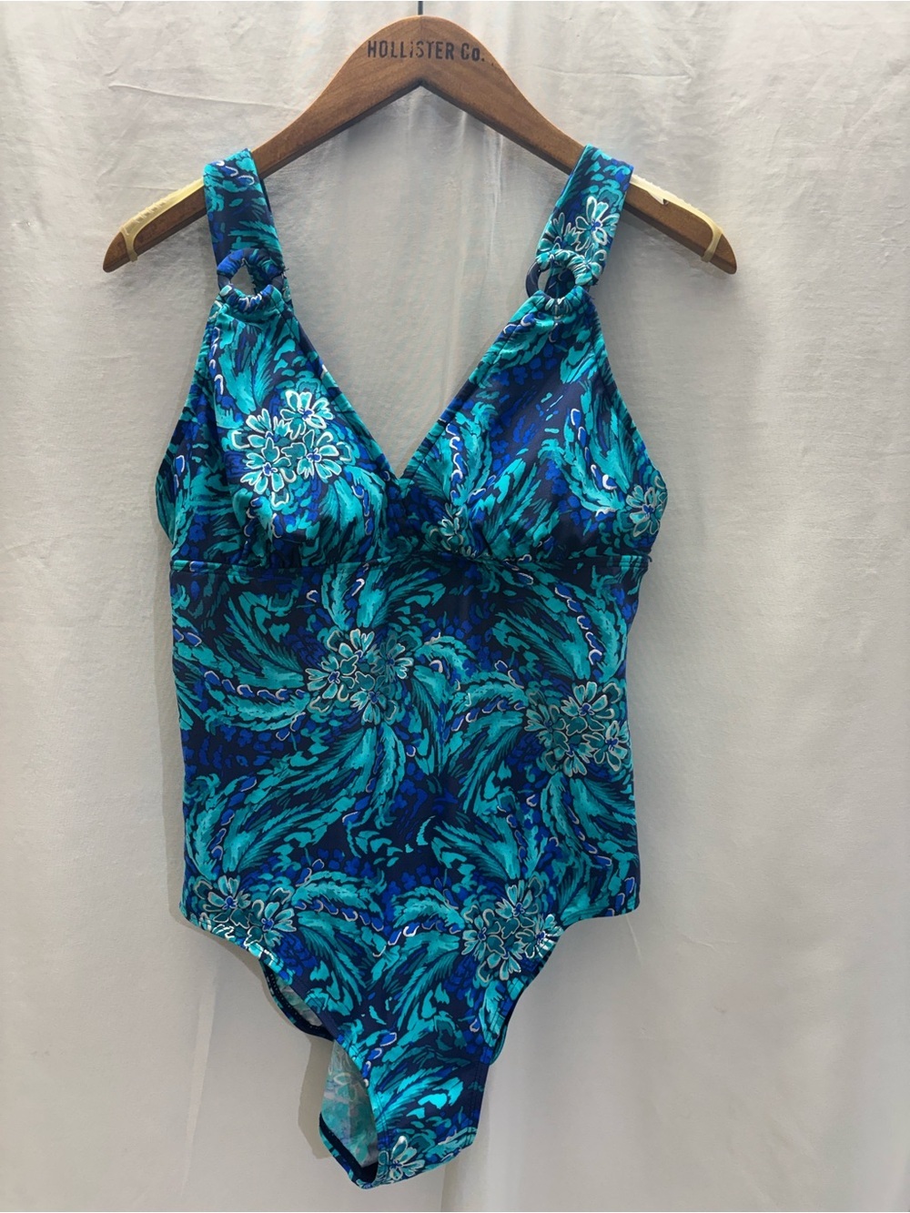 Jaclyn Smith Blue & Teal Floral Girls' One-Piece Swimsuit